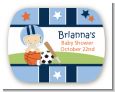 Sports Baby Caucasian - Personalized Baby Shower Rounded Corner Stickers thumbnail