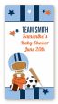 Sports Baby African American - Custom Rectangle Baby Shower Sticker/Labels thumbnail