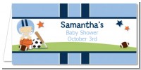 Sports Baby Caucasian - Personalized Baby Shower Place Cards