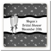 Champagne Glasses - Square Personalized Bridal Shower Sticker Labels