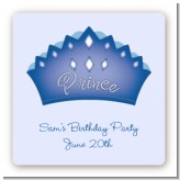 Prince Crown - Square Personalized Birthday Party Sticker Labels