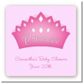 Princess Crown - Square Personalized Birthday Party Sticker Labels