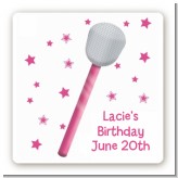 Microphone - Square Personalized Birthday Party Sticker Labels