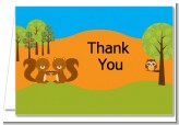 Forest Animals Twin Squirels - Baby Shower Thank You Cards