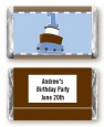 1st Birthday Topsy Turvy Blue Cake - Personalized Birthday Party Mini Candy Bar Wrappers thumbnail