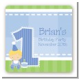 1st Birthday Boy - Square Personalized Birthday Party Sticker Labels thumbnail