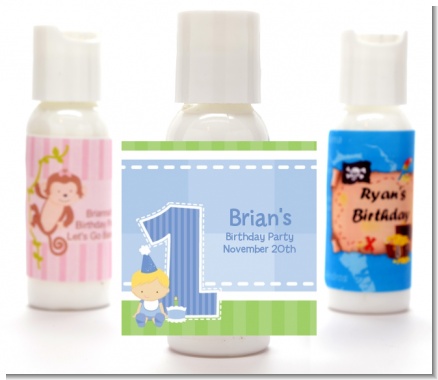 1st Birthday Boy - Personalized Birthday Party Lotion Favors