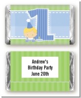 1st Birthday Boy - Personalized Birthday Party Mini Candy Bar Wrappers