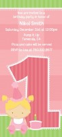 1st Birthday Girl - Birthday Party Tall Invitations