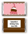 1st Birthday Topsy Turvy Pink Cake - Personalized Birthday Party Mini Candy Bar Wrappers thumbnail