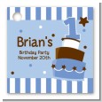 1st Birthday Topsy Turvy Blue Cake - Personalized Birthday Party Card Stock Favor Tags thumbnail