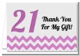 21st Birthday Chevron Pattern - Birthday Party Thank You Cards thumbnail