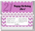 21st Birthday Chevron Pattern - Personalized Birthday Party Candy Bar Wrappers thumbnail