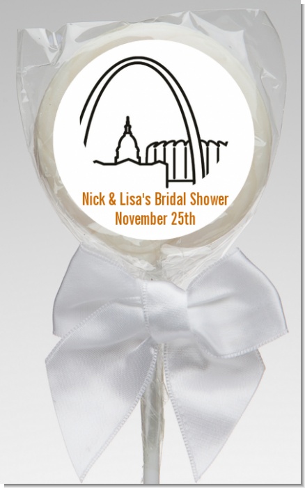 St. Louis Skyline - Personalized Bridal Shower Lollipop Favors