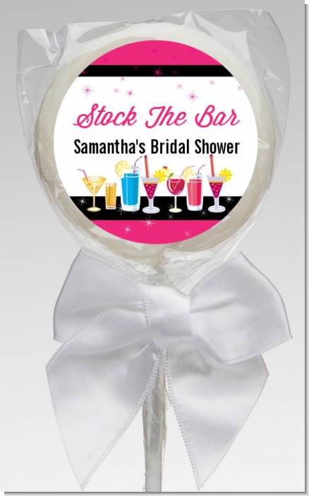 Stock the Bar Cocktails - Personalized Bridal Shower Lollipop Favors