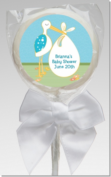 Stork It's a Boy - Personalized Baby Shower Lollipop Favors