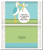 Stork It's a Boy - Personalized Popcorn Wrapper Baby Shower Favors
