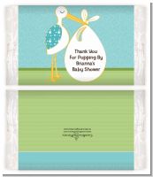 Stork It's a Boy - Personalized Popcorn Wrapper Baby Shower Favors