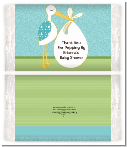 Stork It's a Boy - Personalized Popcorn Wrapper Baby Shower Favors