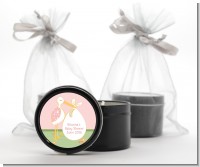 Stork It's a Girl - Baby Shower Black Candle Tin Favors