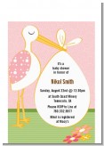 Stork It's a Girl - Baby Shower Petite Invitations