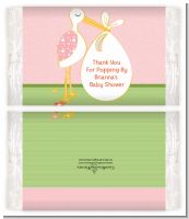 Stork It's a Girl - Personalized Popcorn Wrapper Baby Shower Favors