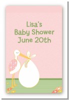 Stork It's a Girl - Custom Large Rectangle Baby Shower Sticker/Labels