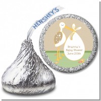 Stork Neutral - Hershey Kiss Baby Shower Sticker Labels