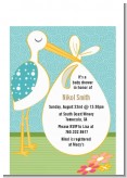 Stork Neutral - Baby Shower Petite Invitations