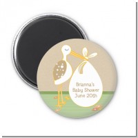 Stork Neutral - Personalized Baby Shower Magnet Favors