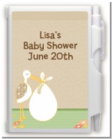 Stork Neutral - Baby Shower Personalized Notebook Favor