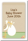 Stork Neutral - Custom Large Rectangle Baby Shower Sticker/Labels