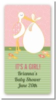 Stork It's a Girl - Custom Rectangle Baby Shower Sticker/Labels