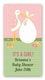 Stork It's a Girl - Custom Rectangle Baby Shower Sticker/Labels