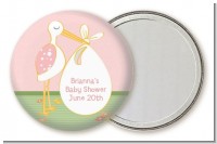 Stork It's a Girl - Personalized Baby Shower Pocket Mirror Favors