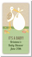 Stork Neutral - Custom Rectangle Baby Shower Sticker/Labels