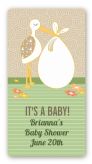 Stork Neutral - Custom Rectangle Baby Shower Sticker/Labels