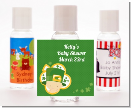 St. Patrick's Baby Shamrock - Personalized Baby Shower Hand Sanitizers Favors