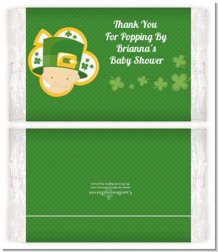 St. Patrick's Baby Shamrock - Personalized Popcorn Wrapper Baby Shower Favors
