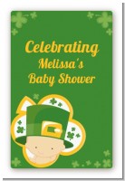St. Patrick's Baby Shamrock - Custom Large Rectangle Baby Shower Sticker/Labels
