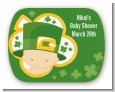 St. Patrick's Baby Shamrock - Personalized Baby Shower Rounded Corner Stickers thumbnail