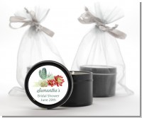 Succulents - Bridal Shower Black Candle Tin Favors