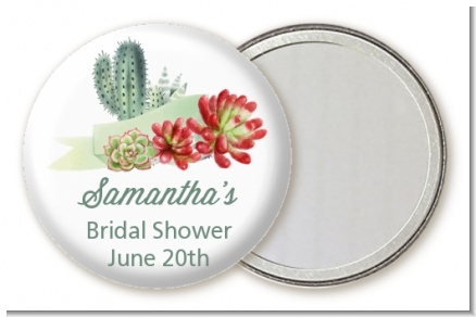 Succulents - Personalized Bridal Shower Pocket Mirror Favors