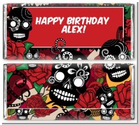 Sugar Skull - Personalized Birthday Party Candy Bar Wrappers