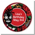 Sugar Skull - Round Personalized Birthday Party Sticker Labels thumbnail