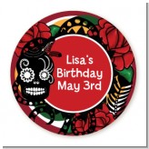 Sugar Skull - Round Personalized Birthday Party Sticker Labels