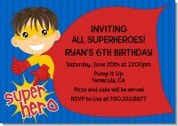 Superhero Boy - Birthday Party Invitations