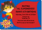 Superhero Girl - Birthday Party Invitations