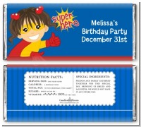 Superhero Girl - Personalized Birthday Party Candy Bar Wrappers