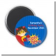 Superhero Girl - Personalized Birthday Party Magnet Favors thumbnail